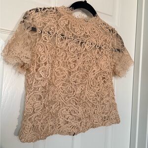 Zara Elegant Lace Blush Women Top